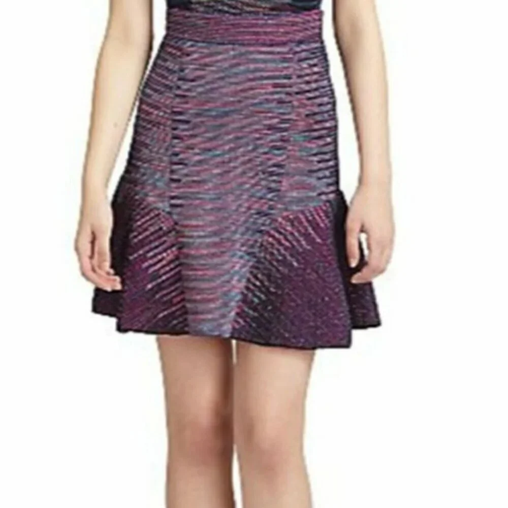 M Missoni Multi Color Trumpet Knit Mini Skirt